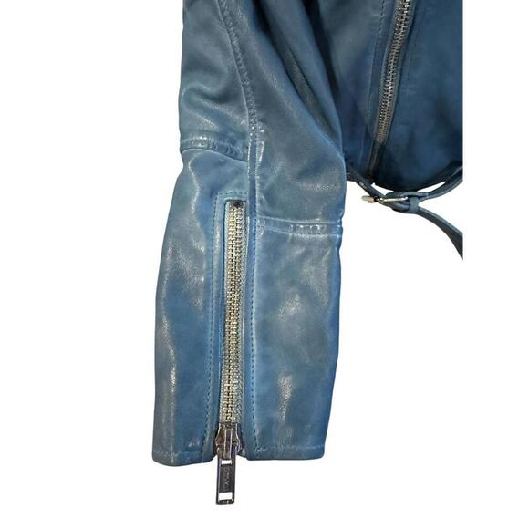 Deadwood Blue Leather Jacket - Size 40 - Picture 6 of 9